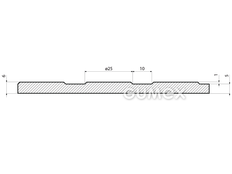 Gummiboden S 8 mit reduzierter Entflammbarkeit, 6mm, Breite 1230mm, 80°ShA, SBR-NR, fläche Noppen, 